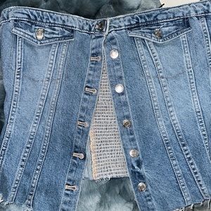 CORSET STYLE DENIM TOP TRF